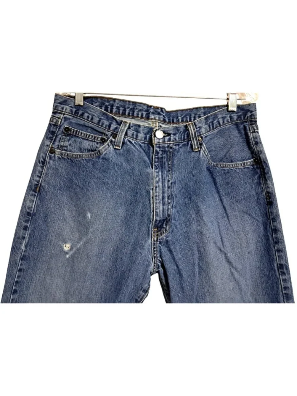 Polo Ralph Lauren Jeans Mens Size 34 Distressed Easy Fit Straight Leg Blue Denim